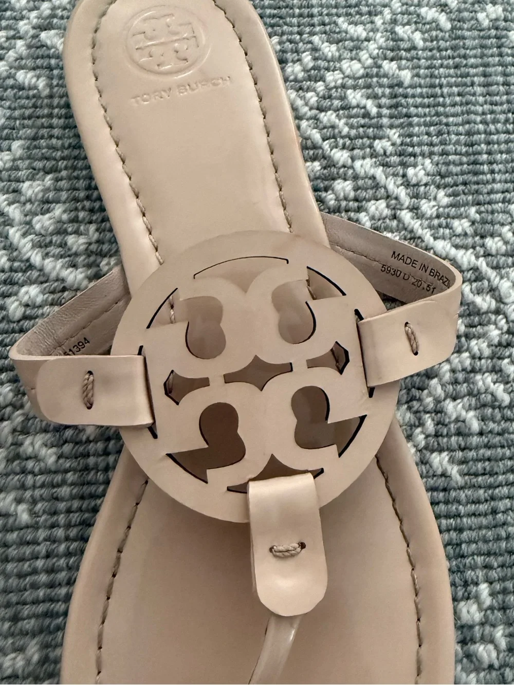 Tory Burch miller sandal size 8.5 color sea shell pink - Picture 6 of 9